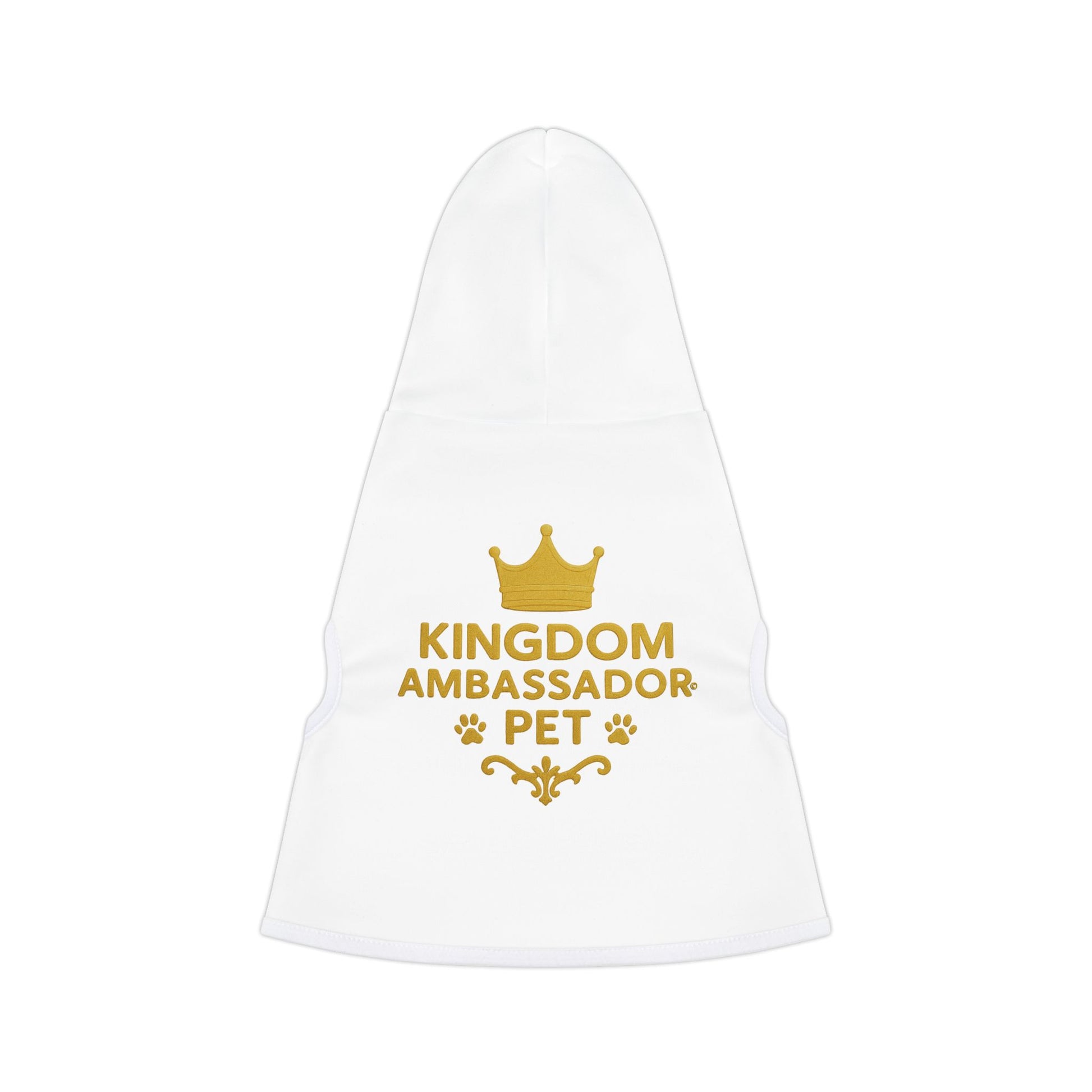 Kingdom Ambassador Pet (Gold Lettering) Hoodie for Stylish Companions | Cute Pet Clothing, Dog Hoodie, Pet Apparel, Stylish Dog Wear, Pet Gifts - Cross Apparel USA