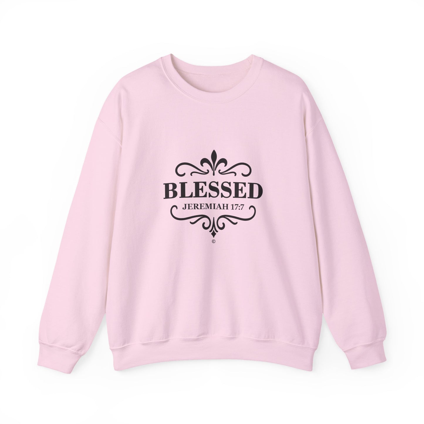 Blessed (Black Lettering) Unisex Crewneck Sweatshirt - Inspirational Gift, Christian Apparel, Faith-Based Fashion, Cozy Casual Wear, Bible Verse Sweatshirt