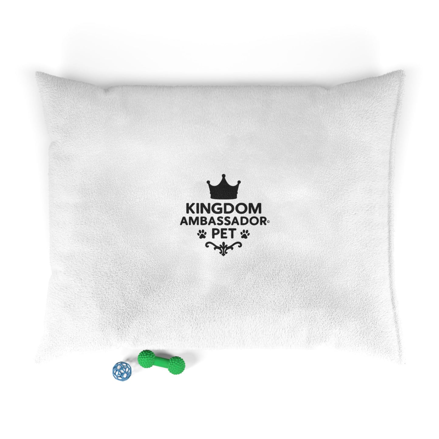 Kingdom Ambassador Pet (Black Lettering) Bed, Luxury Dog Pillow, Cozy Cat Bed, Stylish Pet Cushion, Pet Lover Gift, Comfortable Pet Sleeping