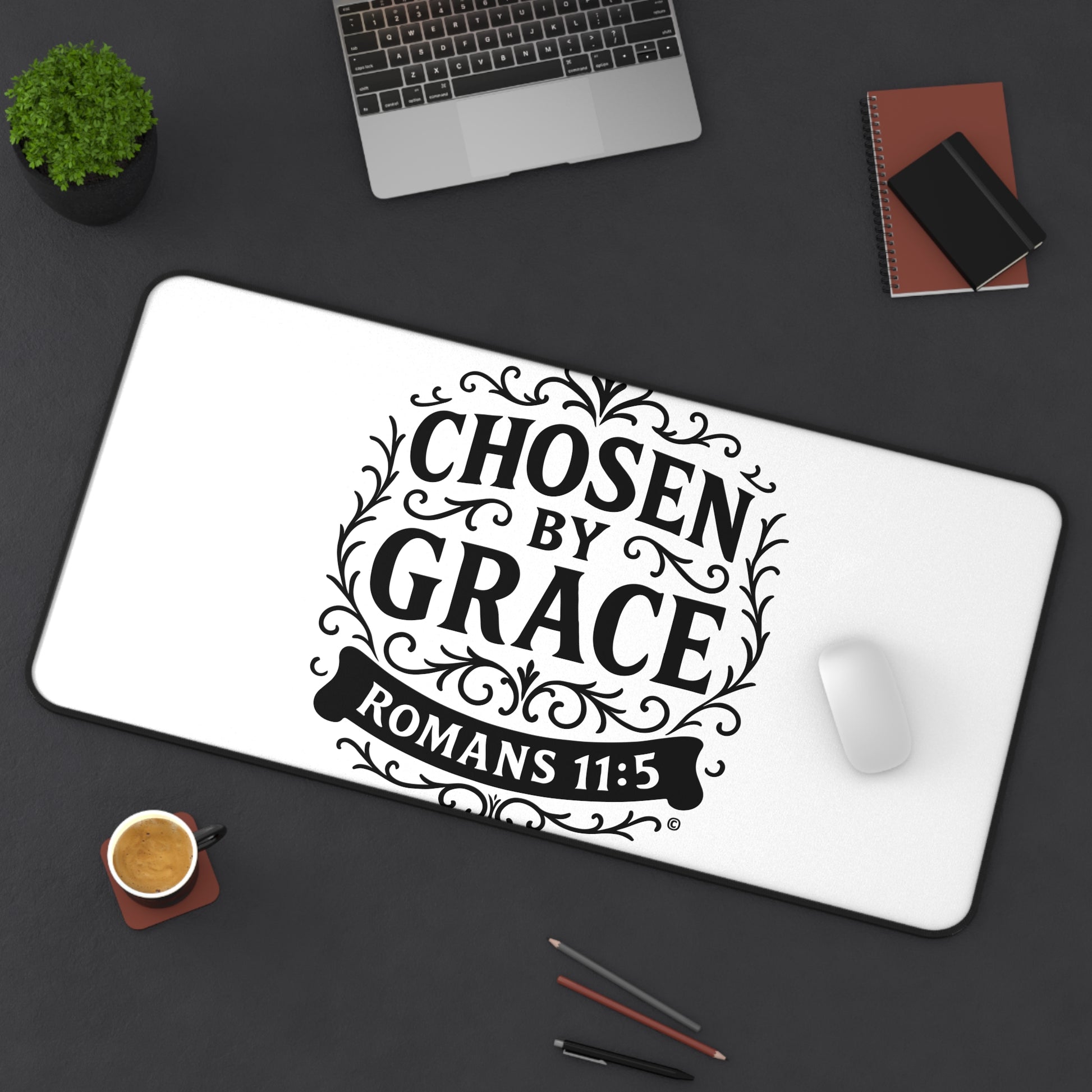 Chosen by Grace Inspirational Office Decor, Christian Gift, Desk Accessory, Motivational Workspace - Cross Apparel USA