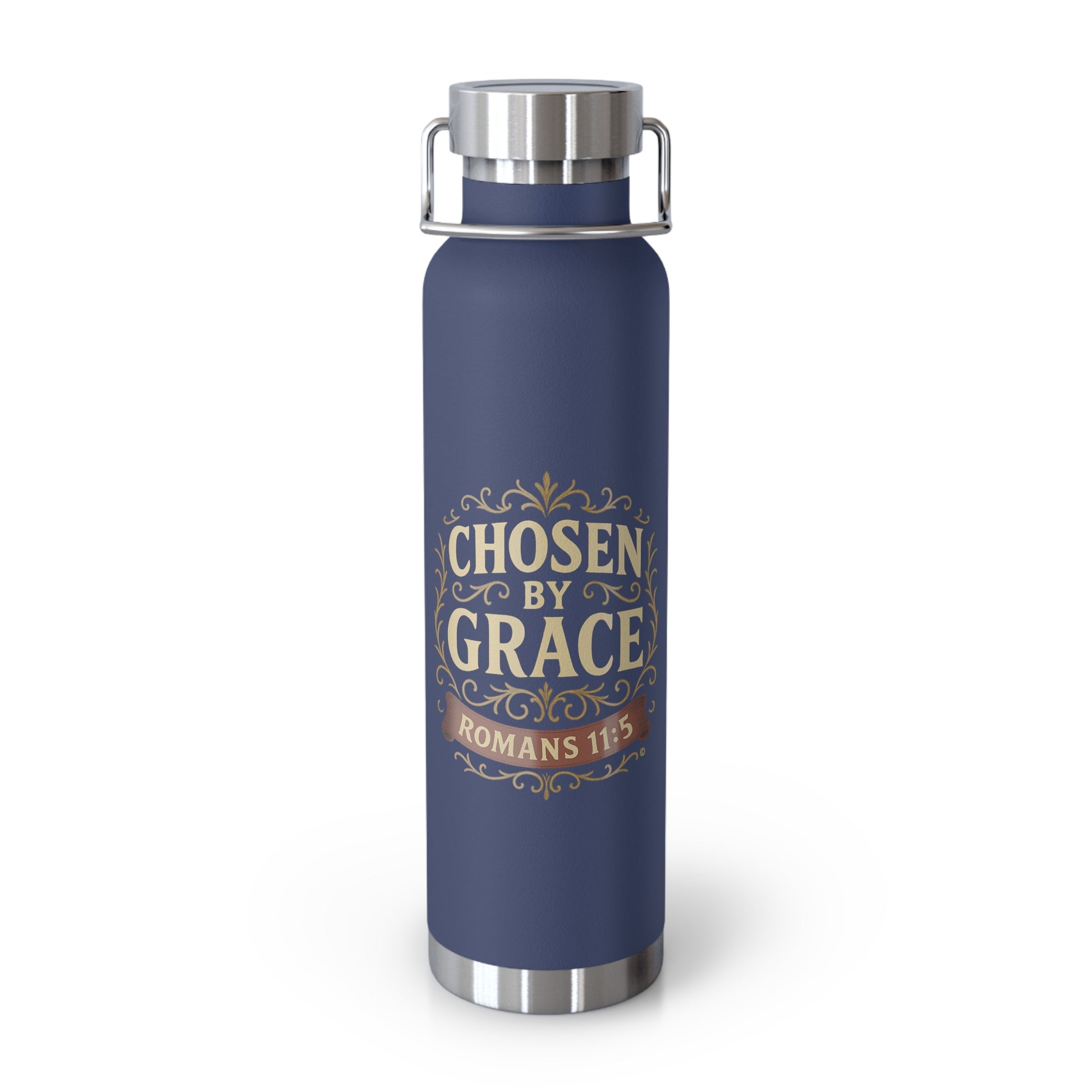 Chosen by Grace (Full Color) Insulated Water Bottle, Motivational Gift, Faith-Based Drinkware, Inspirational Travel Mug, Biblical Verse Bottle - Cross Apparel USA