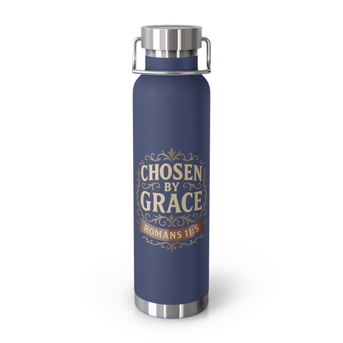 Chosen by Grace (Full Color) Insulated Water Bottle, Motivational Gift, Faith-Based Drinkware, Inspirational Travel Mug, Biblical Verse Bottle - Cross Apparel USA