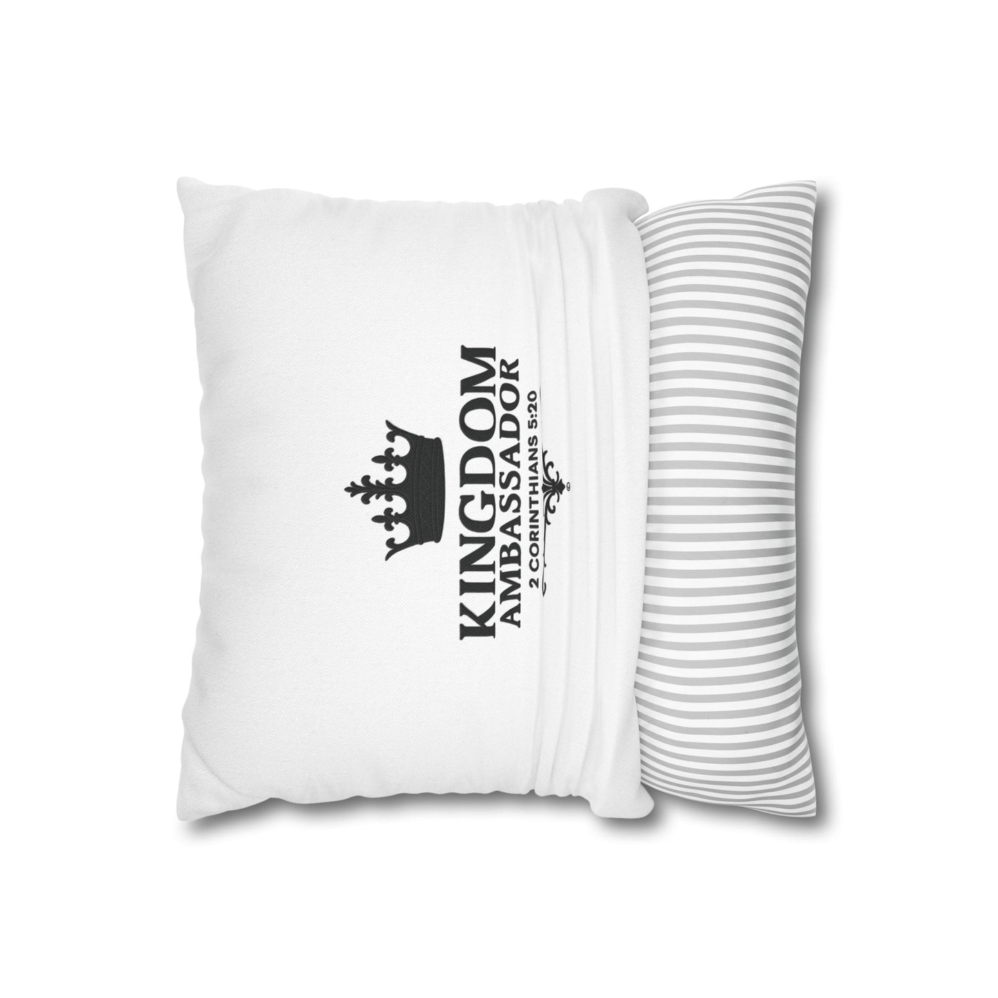 Kingdom Ambassador (Black Lettering) Square Pillow Cover | Inspirational Home Decor | Gifts for Faith (Pillow not included)