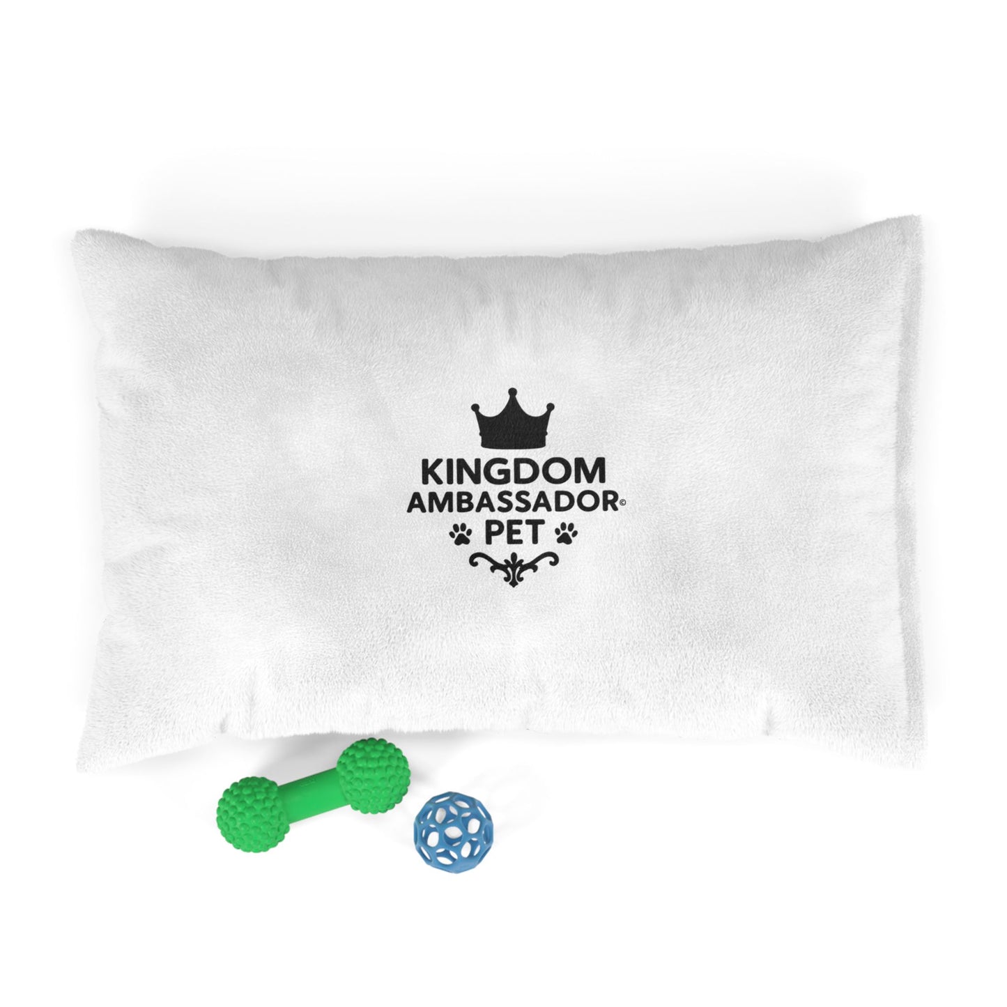 Kingdom Ambassador Pet (Black Lettering) Bed, Luxury Dog Pillow, Cozy Cat Bed, Stylish Pet Cushion, Pet Lover Gift, Comfortable Pet Sleeping