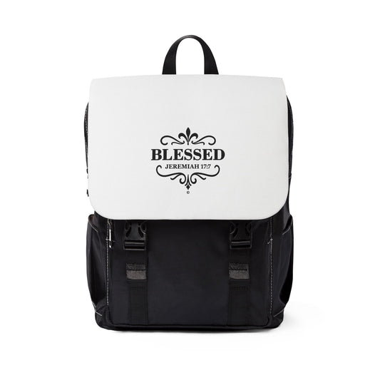 Blessed Unisex Casual Shoulder Backpack/Book Bag for School or Hiking - Inspirational Gift, Everyday Use, Stylish Book Bag, Perfect for Students, Church Events - Cross Apparel USA