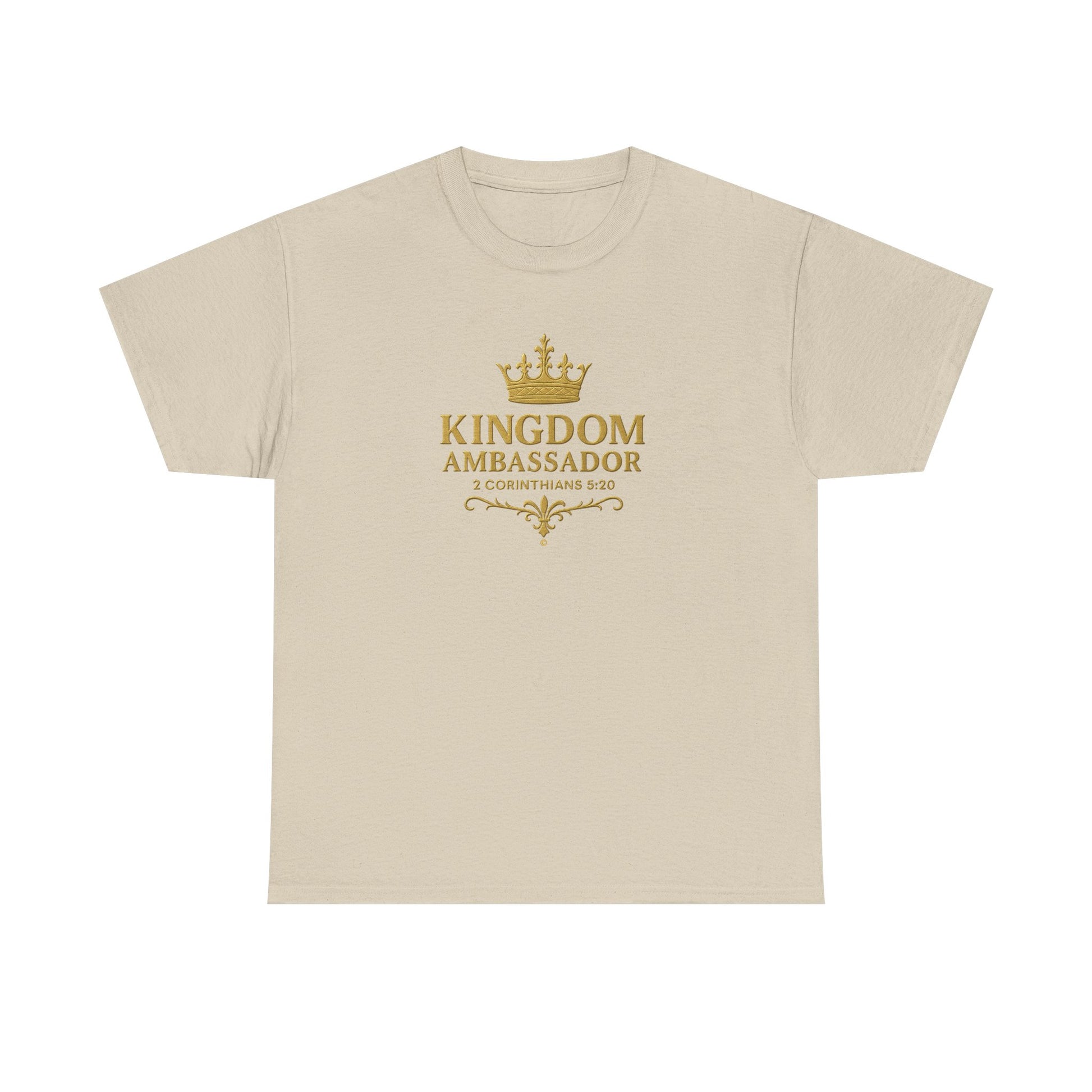 Kingdom Ambassador (Gold Lettering) Unisex Heavy Cotton Tee - Cross Apparel USA