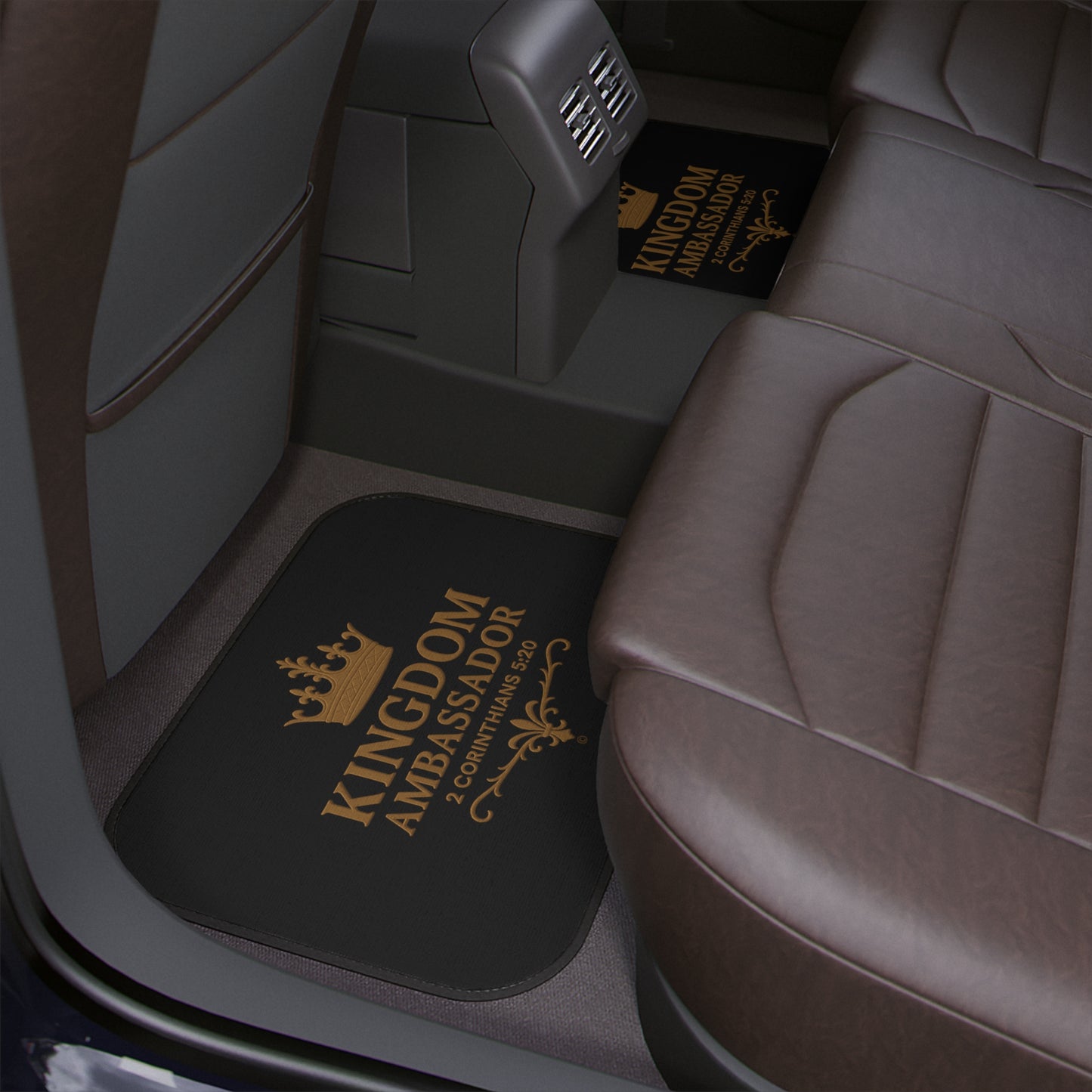 Kingdom Ambassador (Gold Lettering on Black) Car Floor Mat. 1 piece