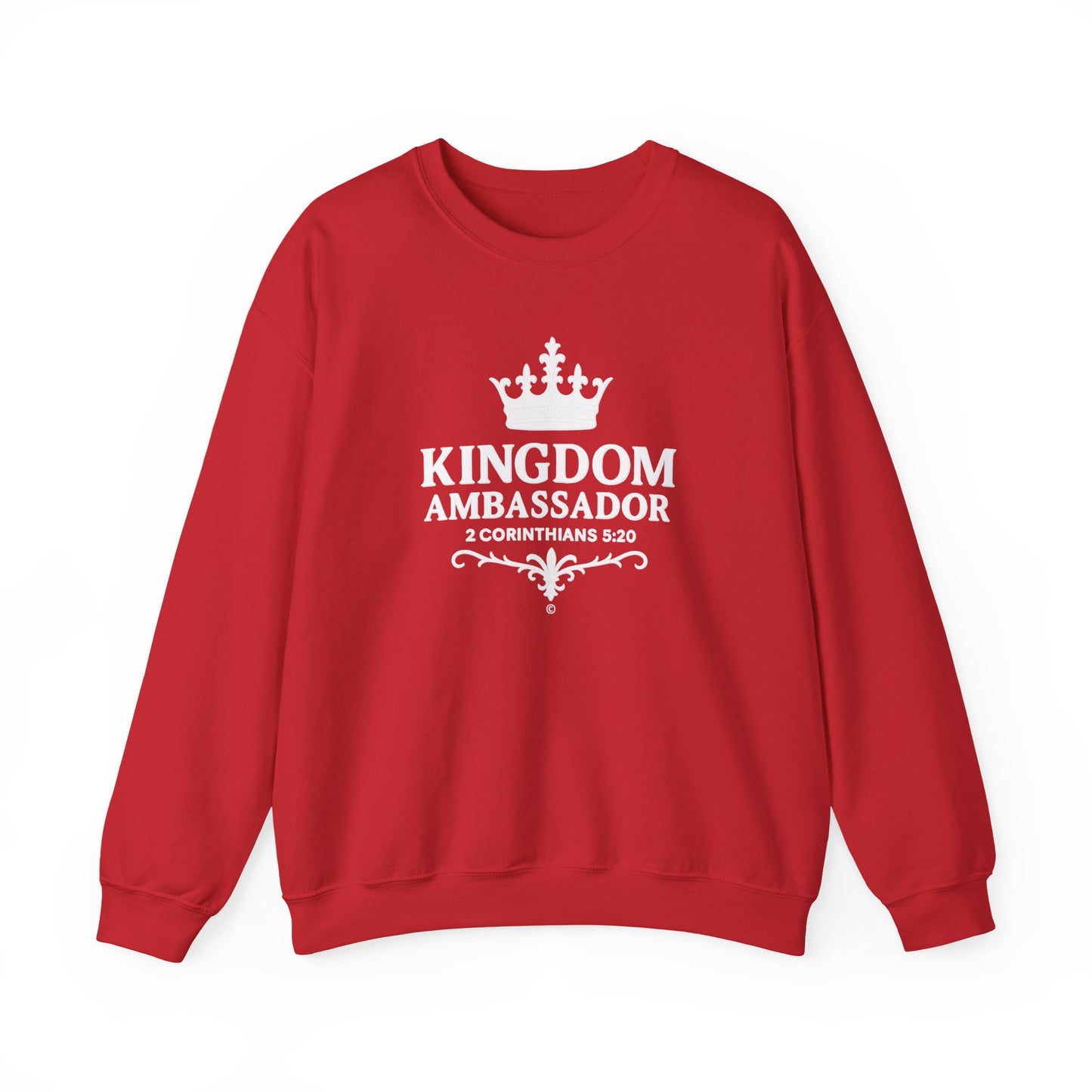 Kingdom Ambassador (White Lettering) Unisex Crewneck Sweatshirt - Inspirational Gift, Faith-Based Apparel, Cozy Casual Wear, Bible Verse Sweatshirt