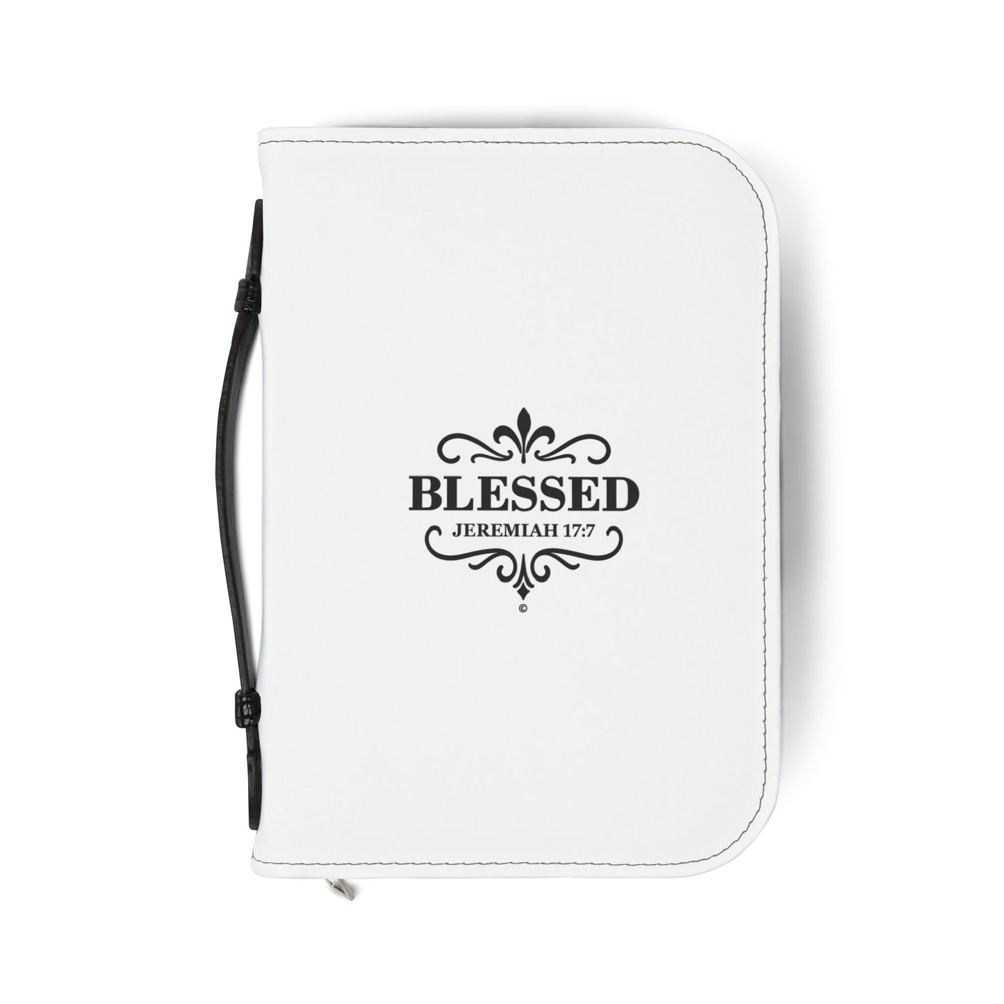 Blessed (Black Lettering) Inspirational Bible Cover, Gift for Believers, Faith-Based Book Cover - Cross Apparel USA