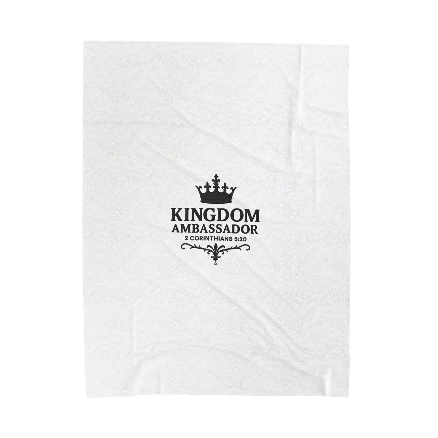 Kingdom Ambassador (Black Lettering) Plush Blanket, Inspirational Home Decor, Faith-Based Decor, Modern Plush Blanket