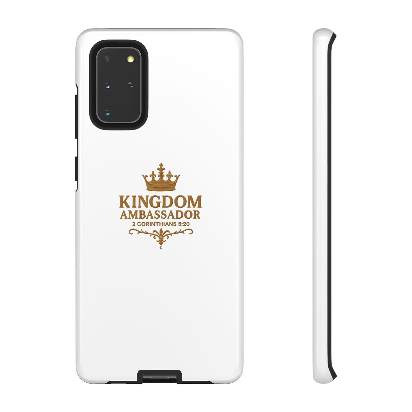 Kingdom Ambassador (Gold Lettering) Rugged Phone Case, Inspirational Mobile Cover, Gift for Faith Lovers, Faith-Based Protector