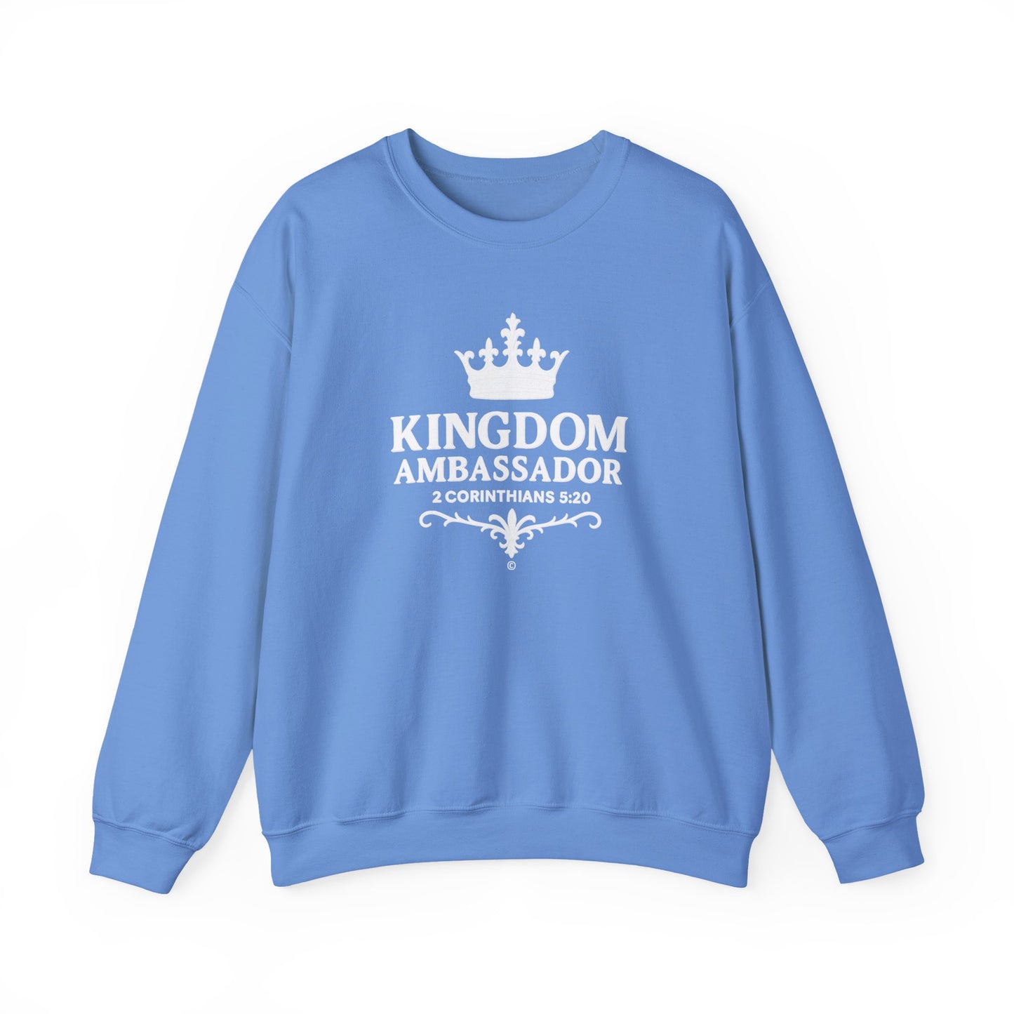 Kingdom Ambassador (White Lettering) Unisex Crewneck Sweatshirt - Inspirational Gift, Faith-Based Apparel, Cozy Casual Wear, Bible Verse Sweatshirt
