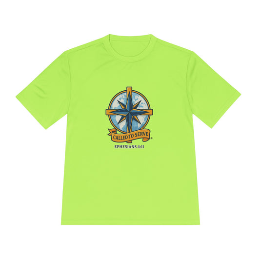 Called to Serve (Full Color) Unisex Moisture Wicking Tee | Fitness Apparel, Inspirational Workout Shirt, Faith-based Gift - Cross Apparel USA