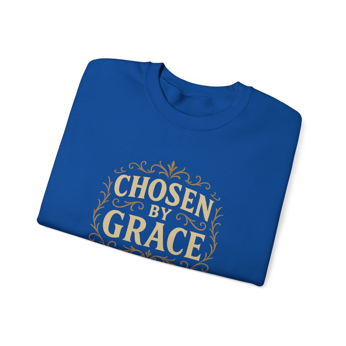 Chosen by Grace (Full Color) Unisex Crewneck Sweatshirt - Inspirational Gift, Christian Apparel, Faith-Based Fashion, Cozy Casual Wear, Bible Verse Sweatshirt