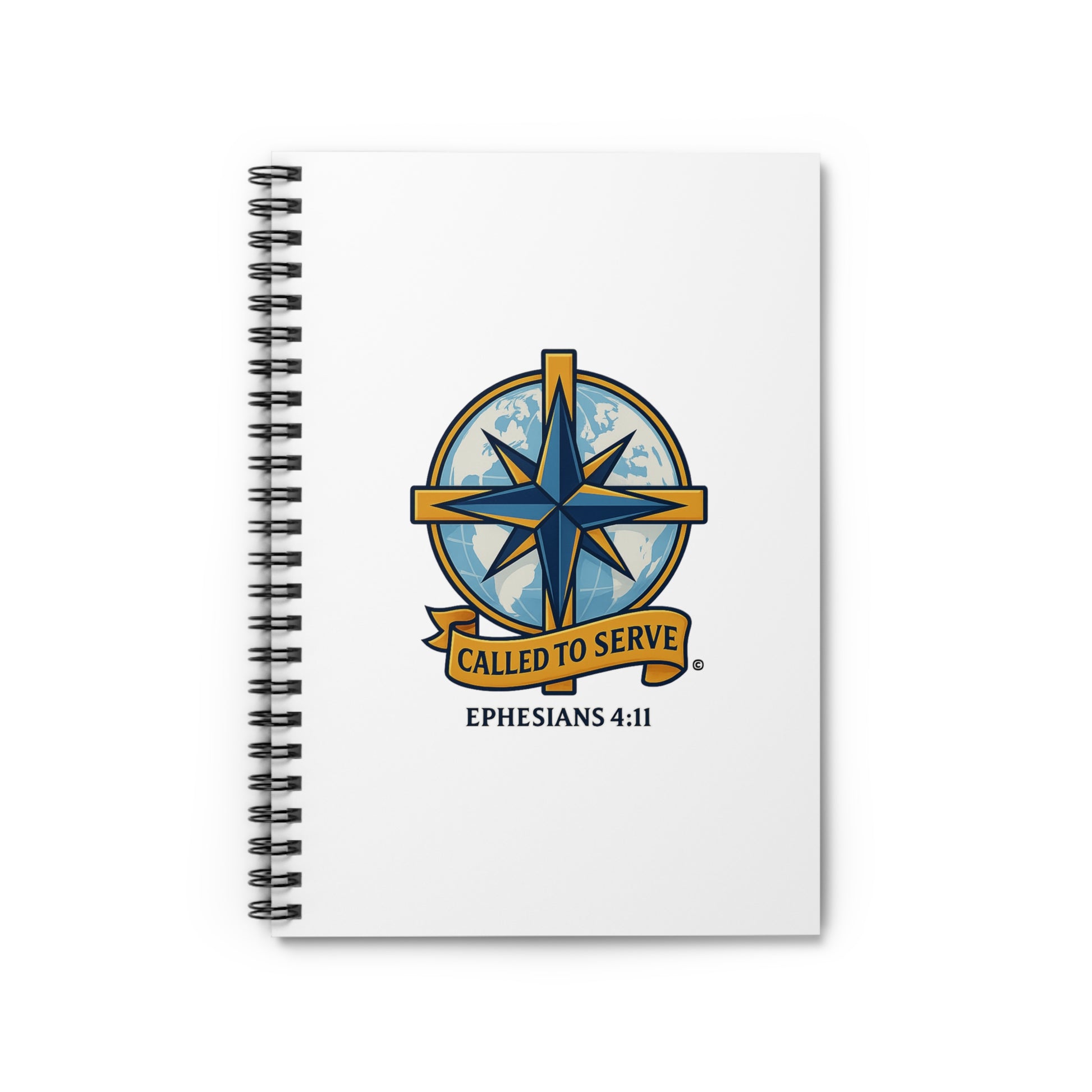 Called to Serve Spiral Notebook, Inspirational Journal, Faith-Based Planner - Cross Apparel USA