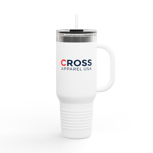 Cross Apparel Branded Insulated Travel Mug, 40oz - Motivational Drinkware, Perfect for Believers, Inspirational Gifts, Faith-based Designs