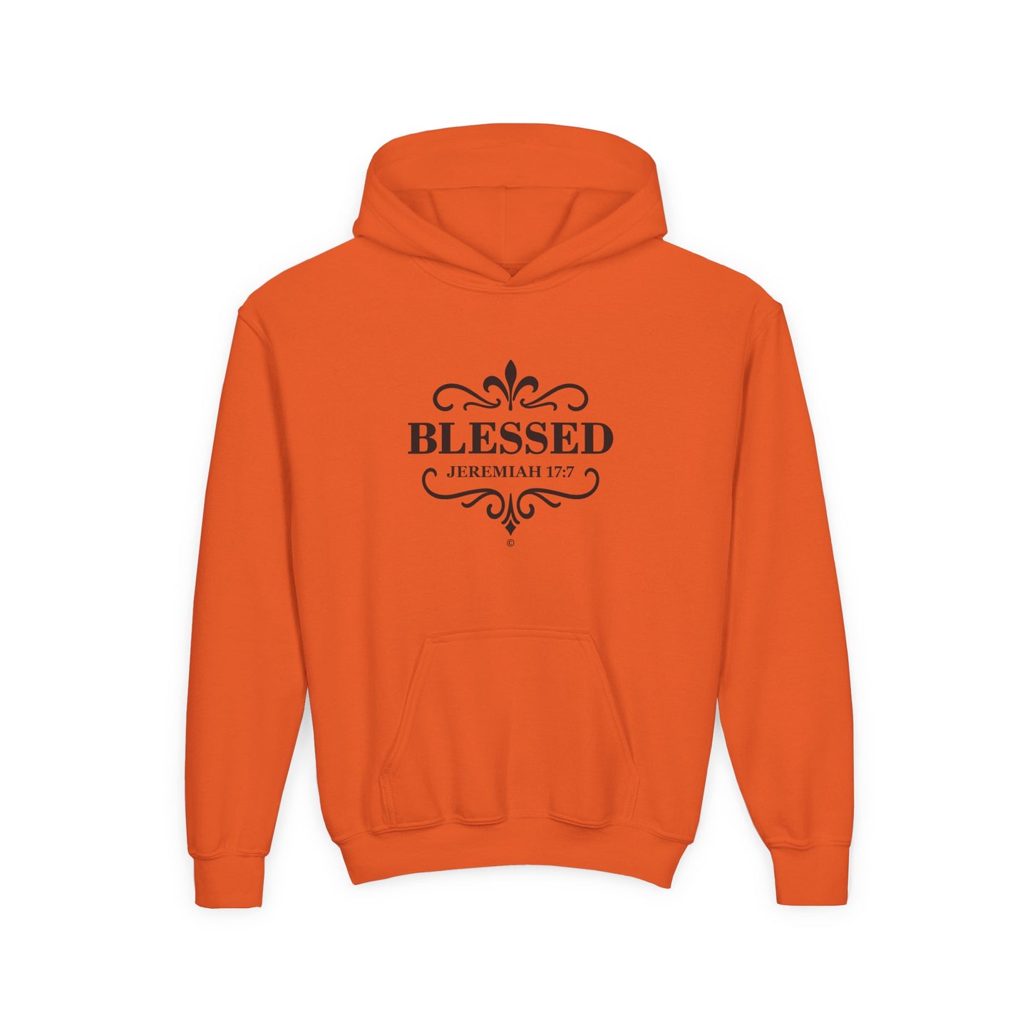 Blessed (Black Lettering) Youth Heavy Blend Hooded Sweatshirt