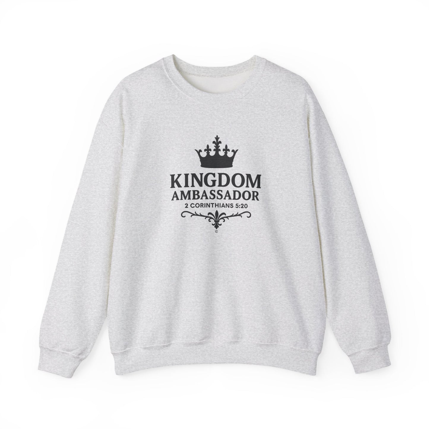 Kingdom Ambassador (Black Lettering) Unisex Crewneck Sweatshirt - Inspirational Gift, Faith-Based Apparel, Cozy Casual Wear, Bible Verse Sweatshirt