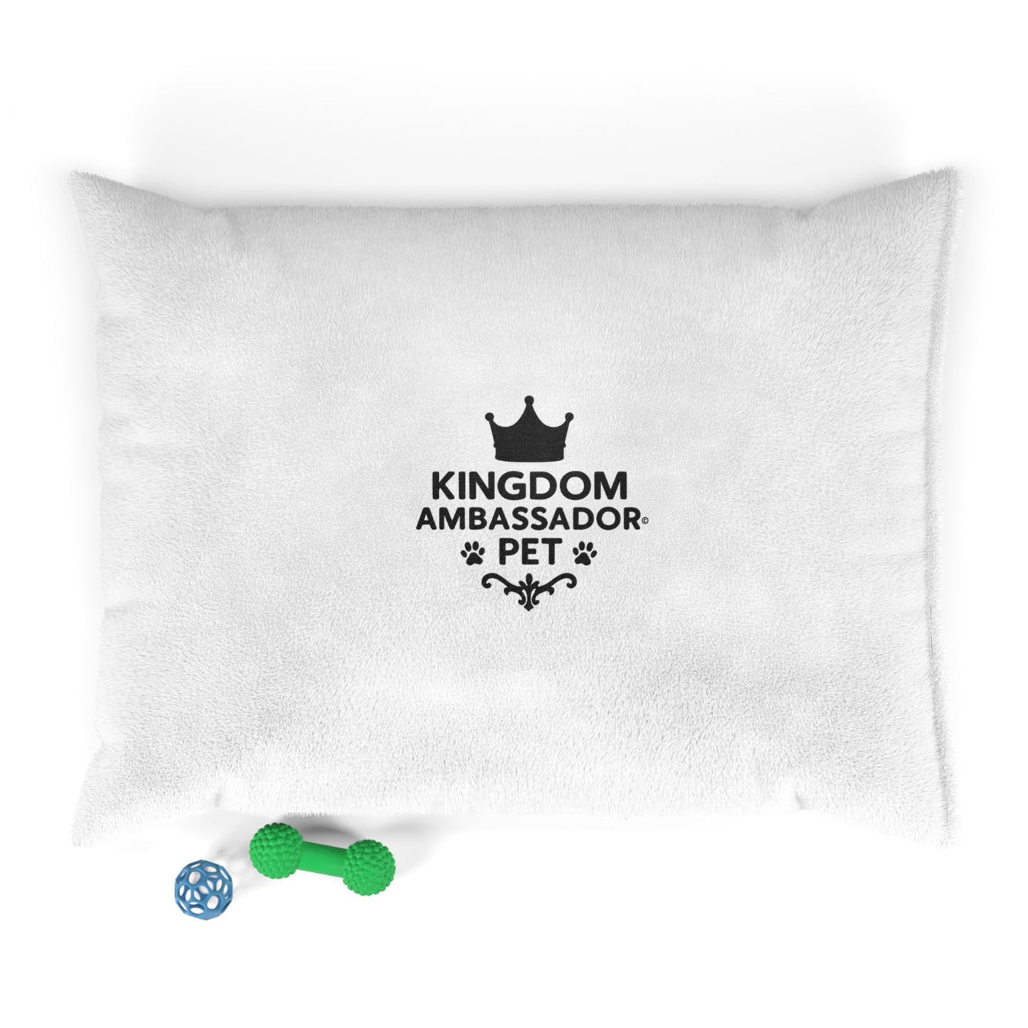 Kingdom Ambassador Pet (Black Lettering) Bed, Luxury Dog Pillow, Cozy Cat Bed, Stylish Pet Cushion, Pet Lover Gift, Comfortable Pet Sleeping
