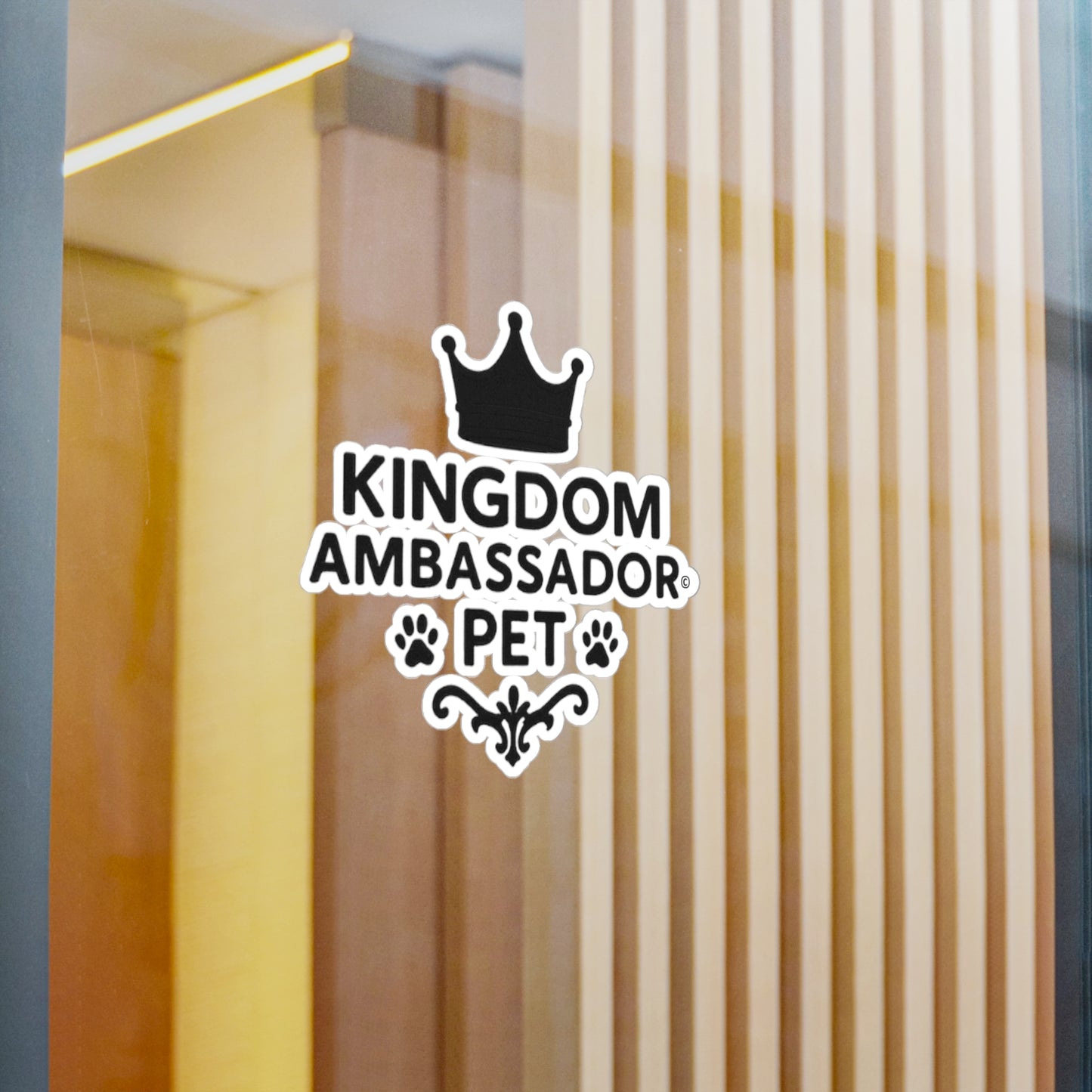 Kingdom Ambassador Pet (Black Lettering) Kiss-Cut Vinyl Decals, Inspirational Wall Art, Faith-Based Gifts, Home Decor - Cross Apparel USA