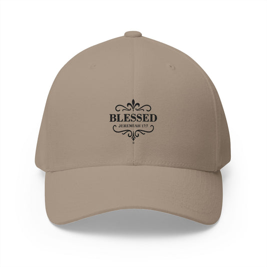 Blessed (Black Lettering) Embroidered Cap - Stylish Flex Fit Closed-Back Hat, Perfect for Events, Gifts, and Celebrations