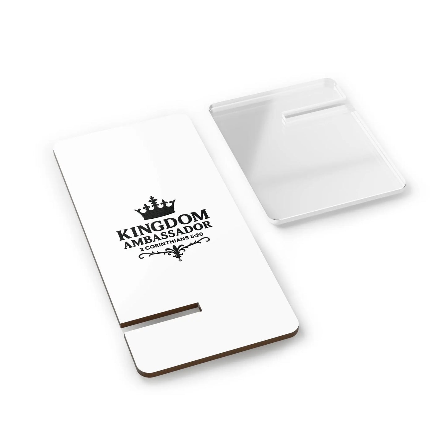 Kingdom Ambassador (Black Lettering) Smartphone Display Stand, Desk Organizer, Gift for Students, Office Decor, Home Office Accessory - Cross Apparel USA