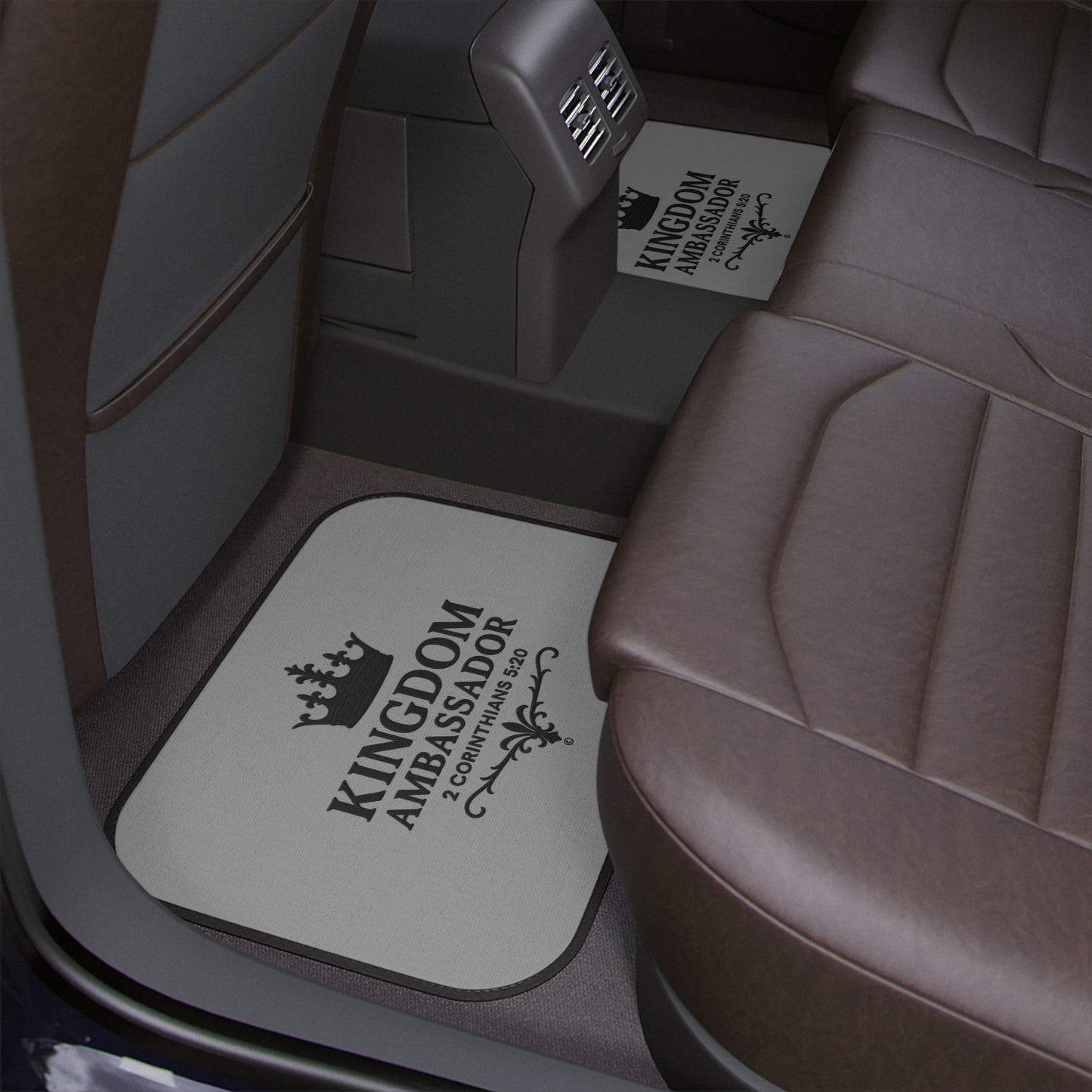 Kingdom Ambassador (Black Lettering on Grey) Car Floor Mat, 1 piece