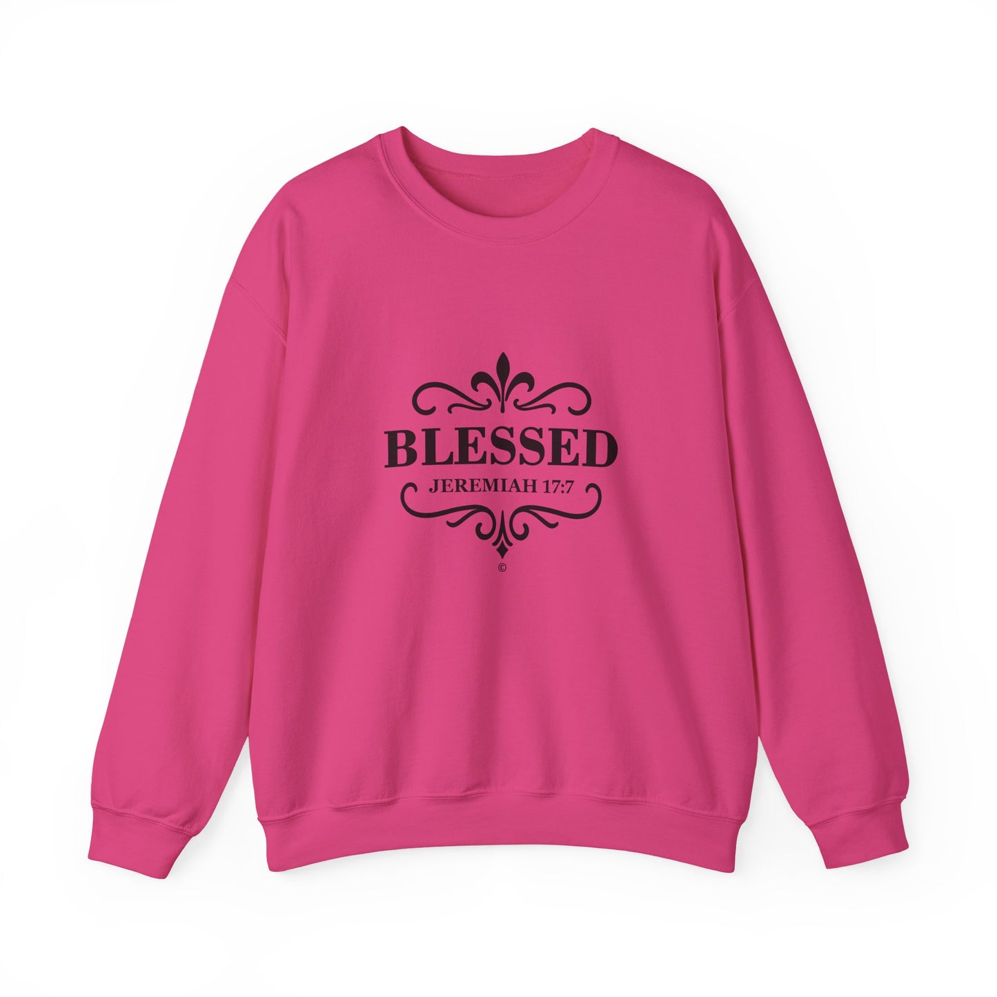 Blessed (Black Lettering) Unisex Crewneck Sweatshirt - Inspirational Gift, Christian Apparel, Faith-Based Fashion, Cozy Casual Wear, Bible Verse Sweatshirt