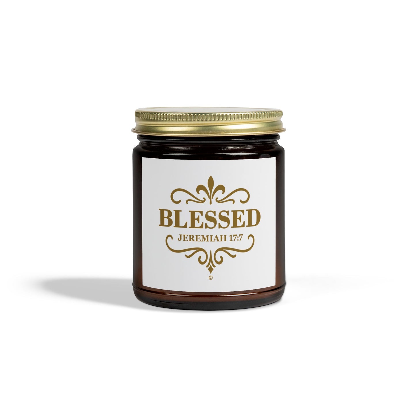 Blessed (Gold Lettering) Scented Candle - Coconut Apricot Wax, Inspirational Home Decor, Gifts for Believers, Relaxation