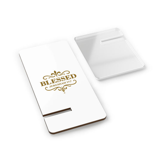 Blessed (Gold Lettering) Smartphone Display Stand, Desk Organizer, Gift for Students, Office Decor, Home Office Accessory