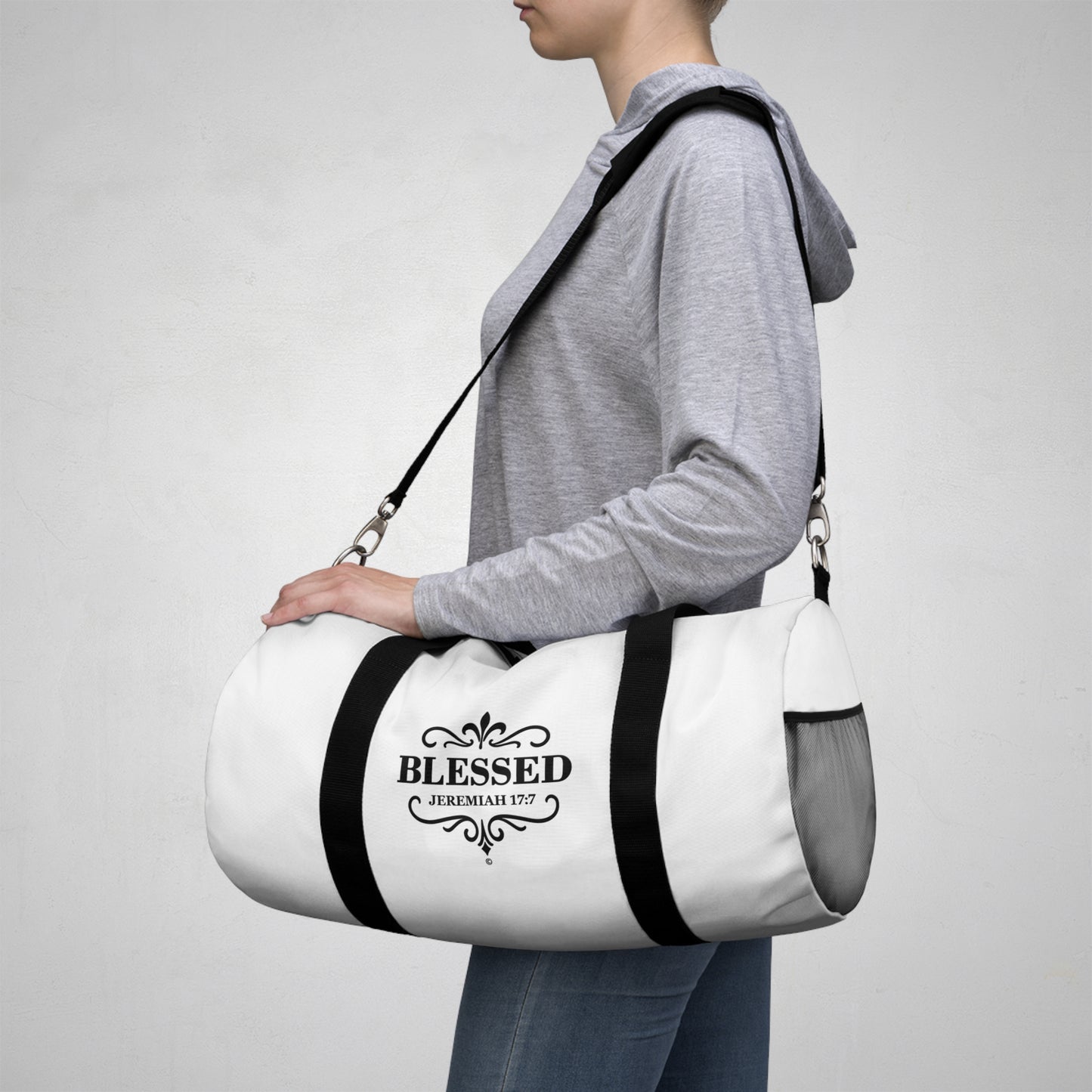 Blessed Duffel Bag | Stylish Gym Bag, Travel Bag for Women, Motivational Fitness Bag, Faith-Inspired Luggage, Gift for Believers
