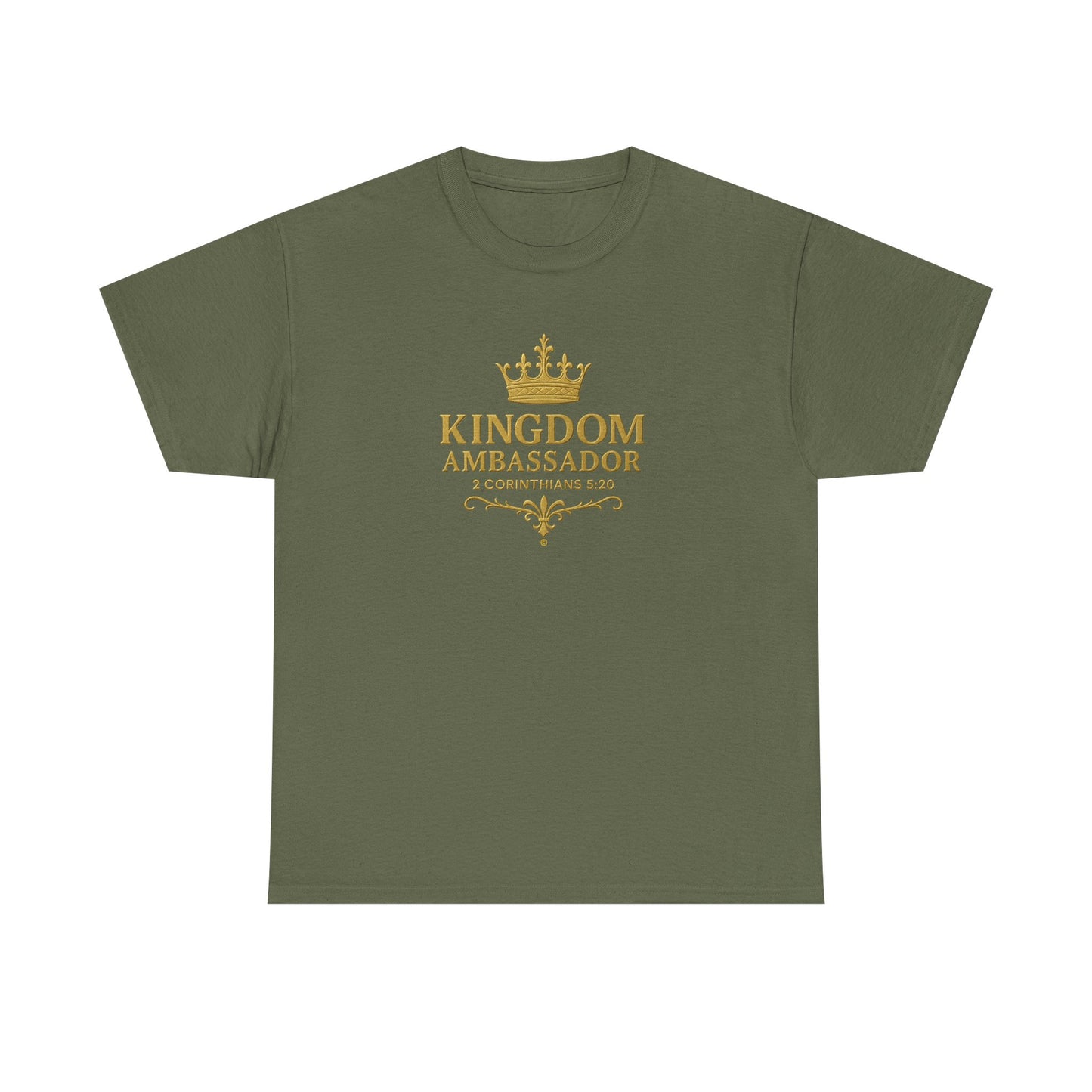 Kingdom Ambassador (Gold Lettering) Unisex Heavy Cotton Tee - Cross Apparel USA
