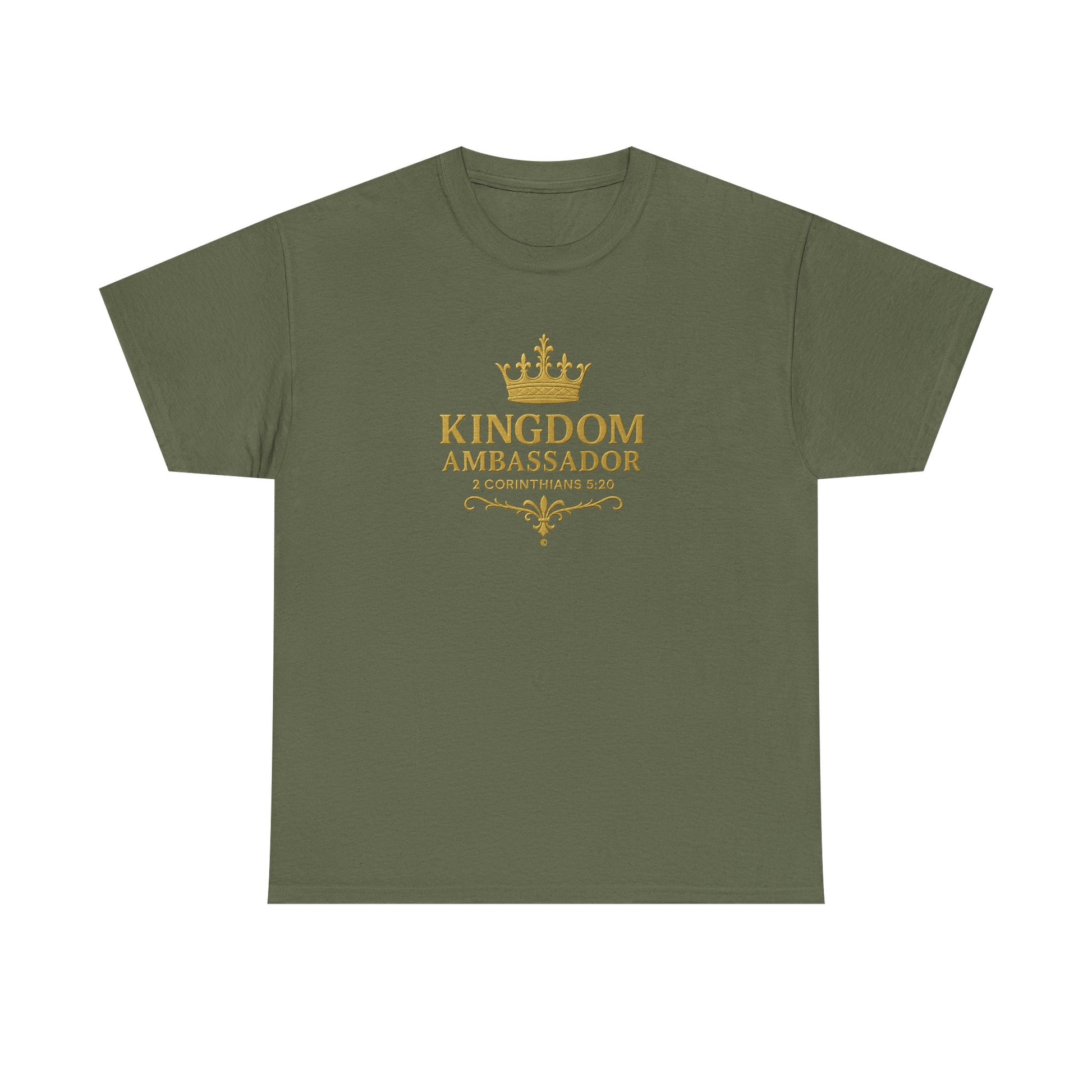 Kingdom Ambassador (Gold Lettering) Unisex Heavy Cotton Tee - Cross Apparel USA