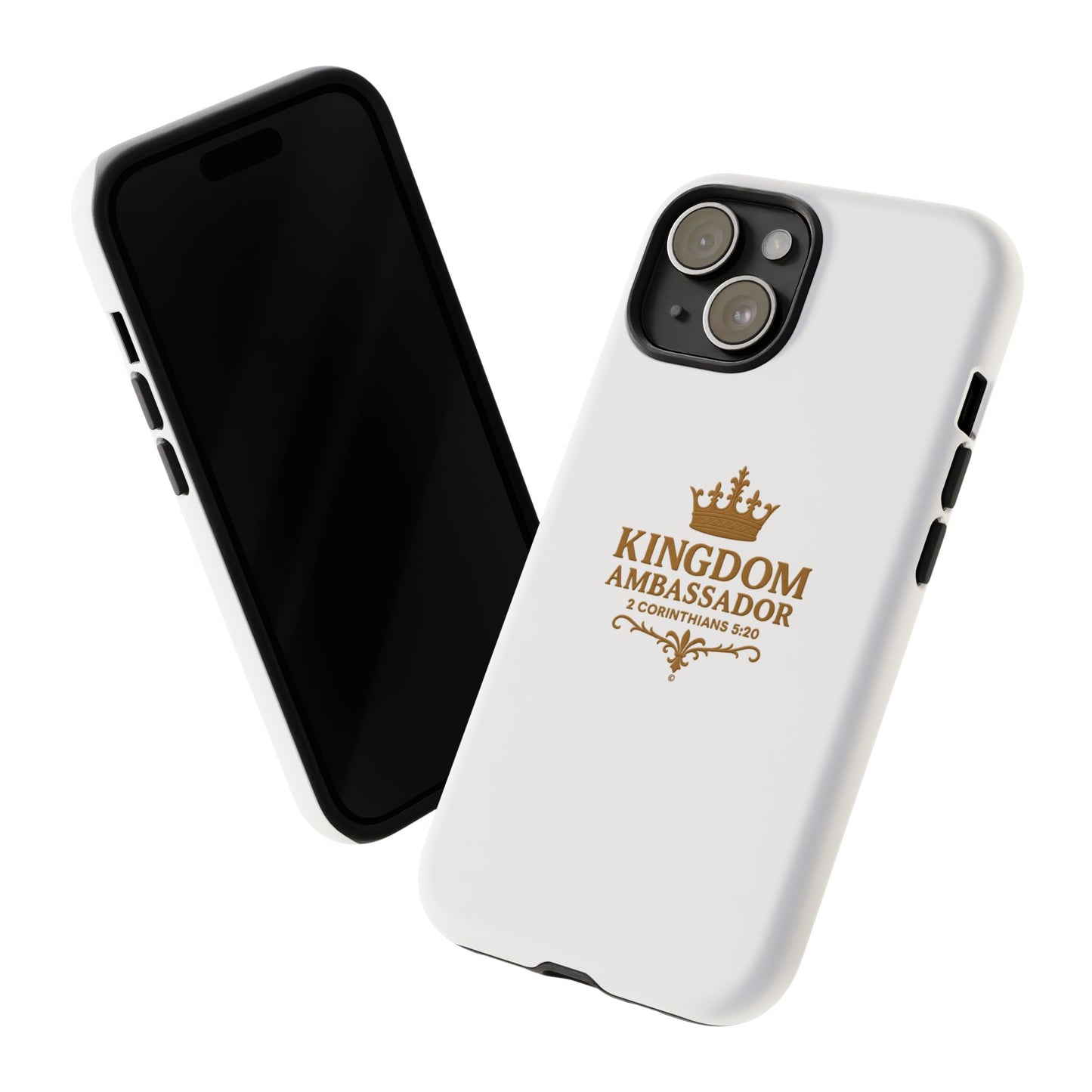 Kingdom Ambassador (Gold Lettering) Rugged Phone Case, Inspirational Mobile Cover, Gift for Faith Lovers, Faith-Based Protector