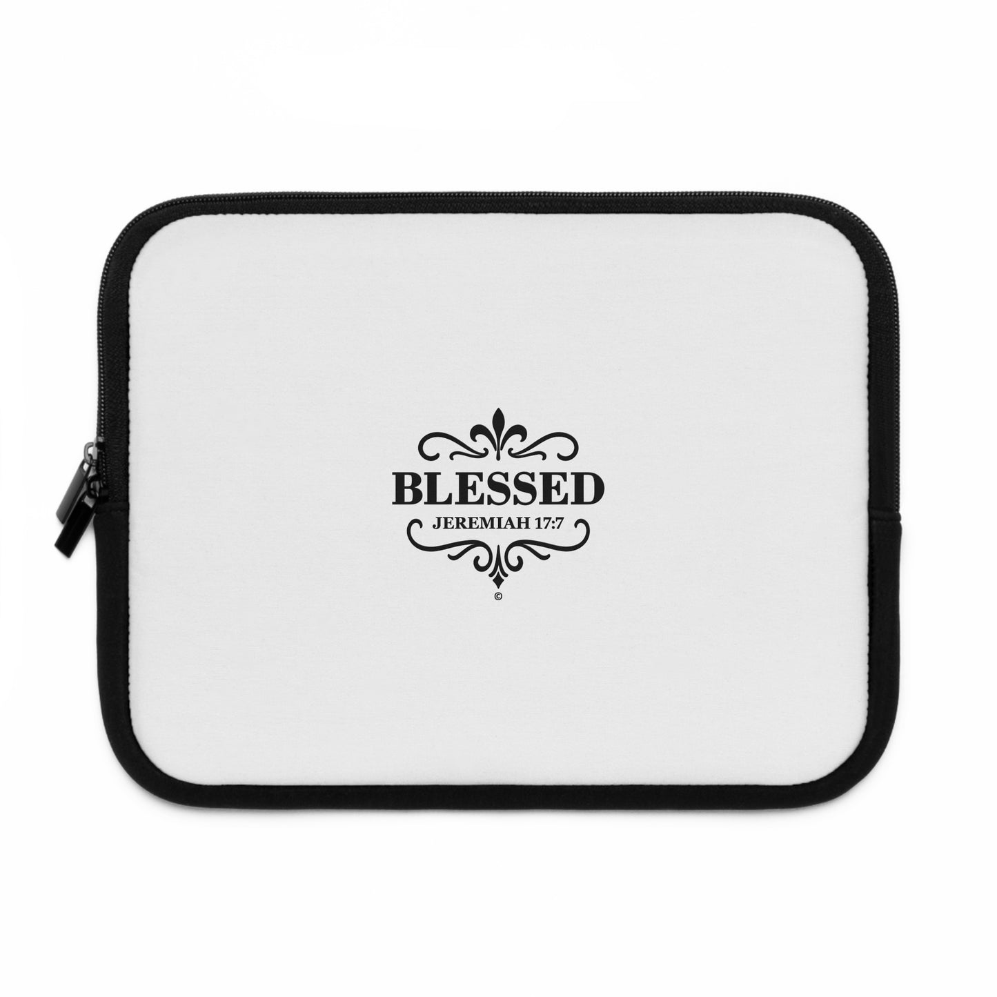 Blessed Laptop Sleeve - Inspirational Tech Accessory, Christian Gift, Stylish Protection for Devices, Faith-Based Protector - Cross Apparel USA
