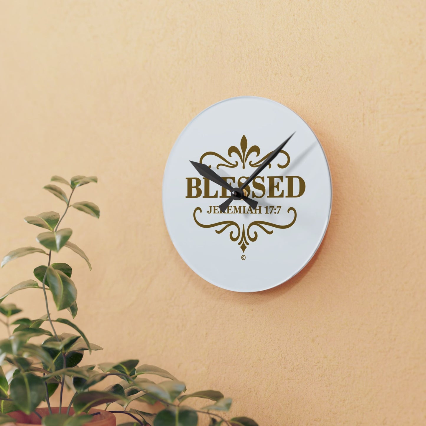 Blessed Elegant Acrylic Wall Clock, Inspirational Home Decor, Unique Gift, Modern Wall Art, Motivational Decor
