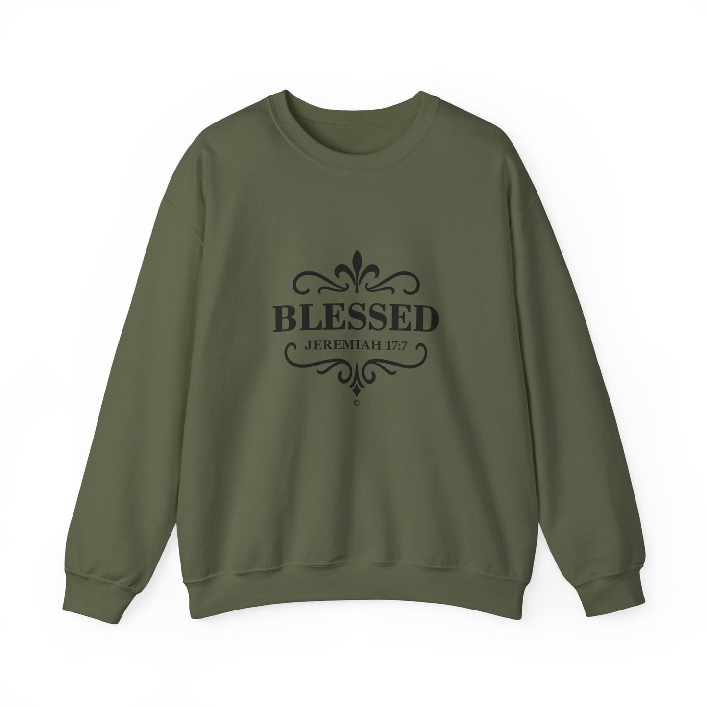 Blessed (Black Lettering) Unisex Crewneck Sweatshirt - Inspirational Gift, Christian Apparel, Faith-Based Fashion, Cozy Casual Wear, Bible Verse Sweatshirt