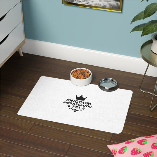 Kingdom Ambassador Pet (Black Lettering) Food Mat (12x18) - Cross Apparel USA