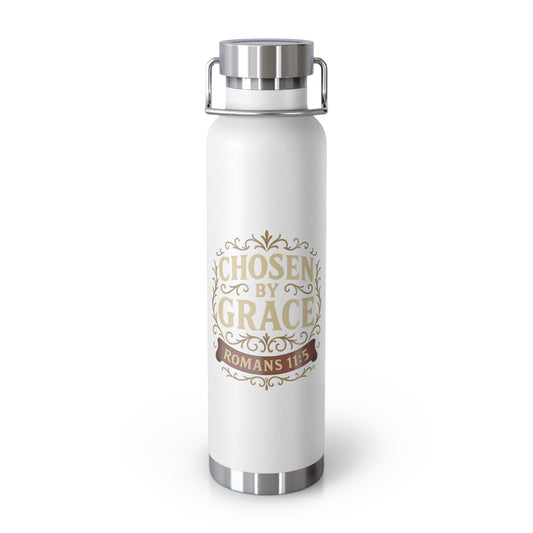 Chosen by Grace (Full Color) Insulated Water Bottle, Motivational Gift, Faith-Based Drinkware, Inspirational Travel Mug, Biblical Verse Bottle - Cross Apparel USA