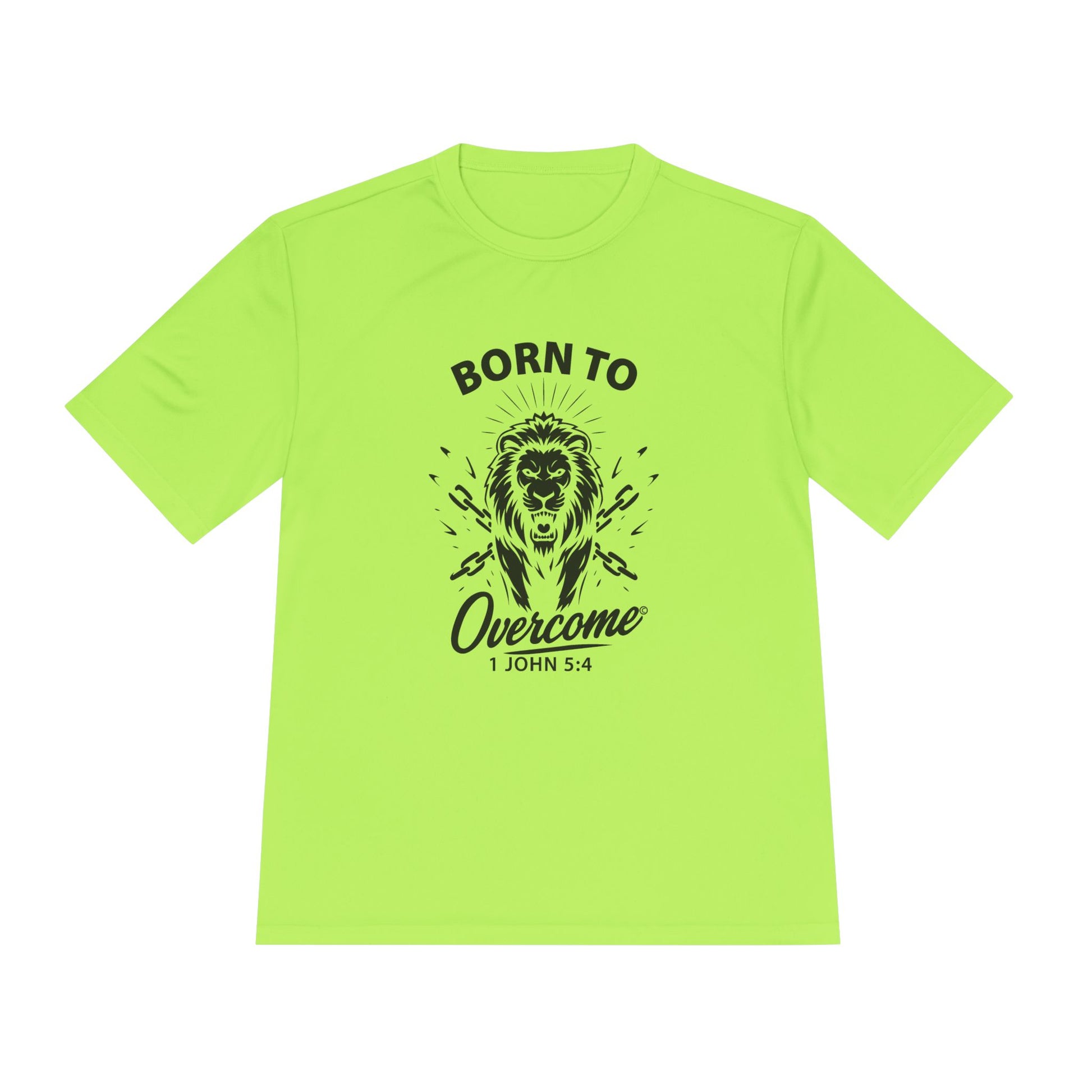 Born to Overcome (Black Lettering) Activewear Performance Moisture Wicking Tee, Faith-Based Workout Shirt, Inspirational Fitness Gear, Gift for Fitness Lovers, Bible Verse T-Shirt - Cross Apparel USA