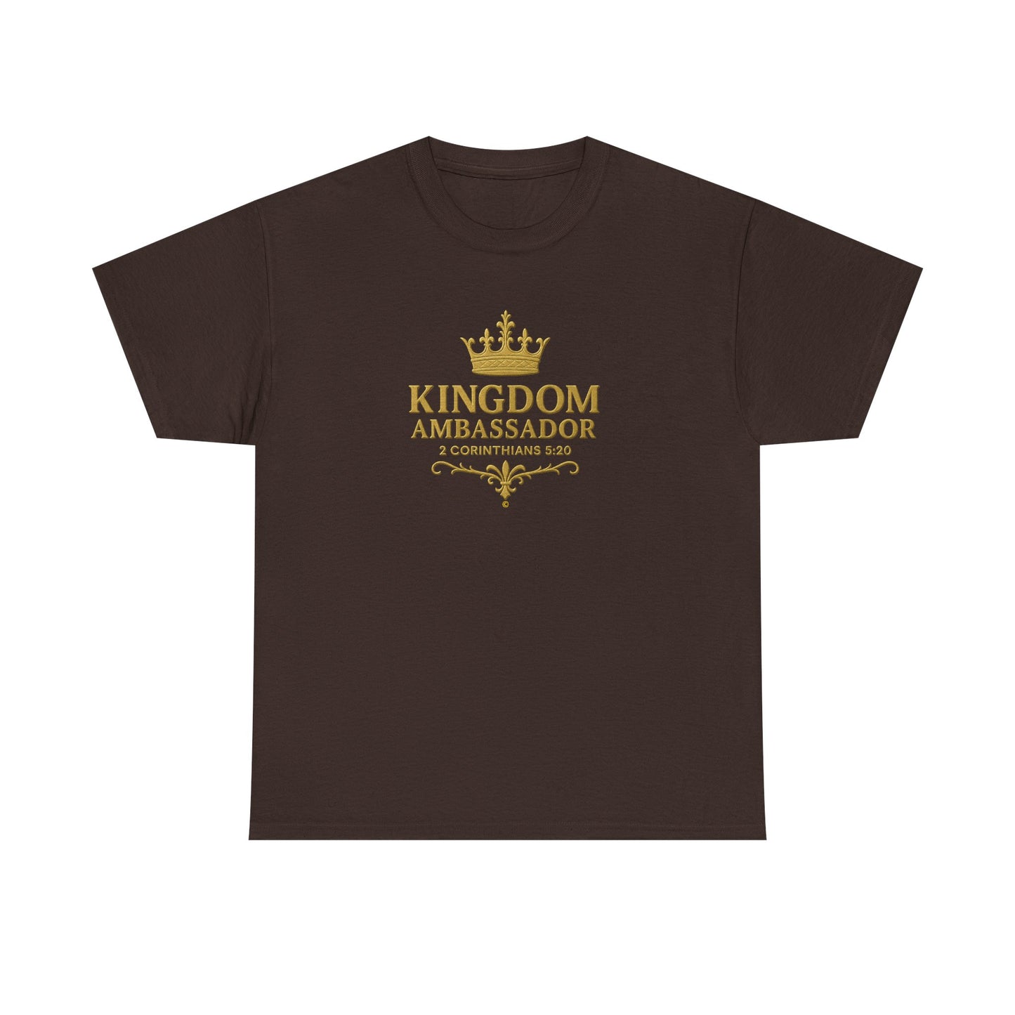 Kingdom Ambassador (Gold Lettering) Unisex Heavy Cotton Tee - Cross Apparel USA
