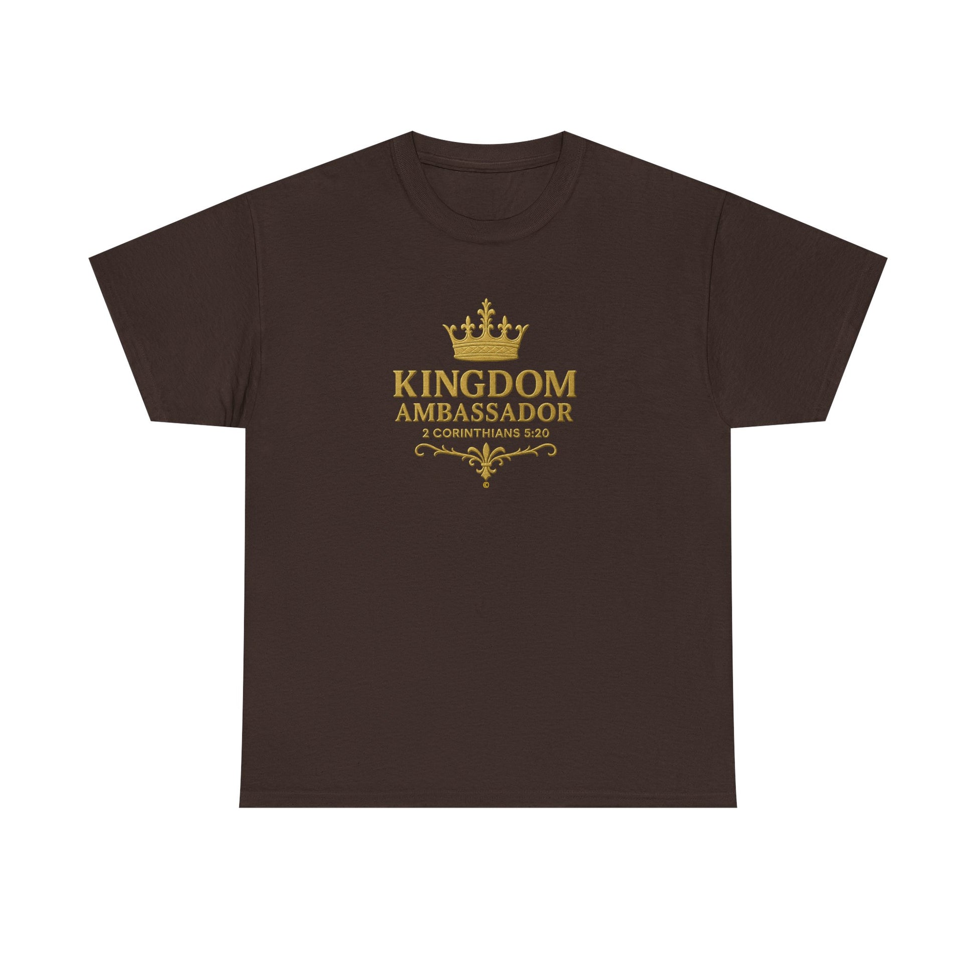 Kingdom Ambassador (Gold Lettering) Unisex Heavy Cotton Tee - Cross Apparel USA
