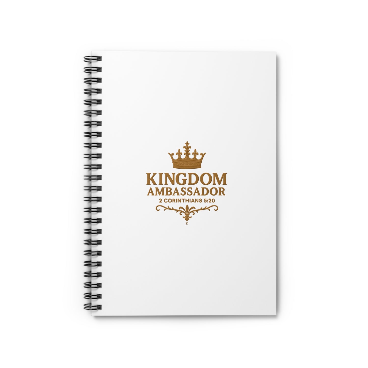 Kingdom Ambassador (Gold Lettering) Spiral Notebook - Ruled Line, inspirational Gift, Idea for Students