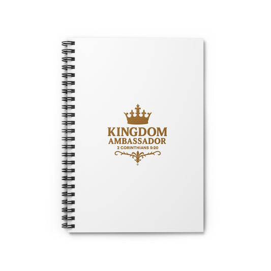 Kingdom Ambassador (Gold Lettering) Spiral Notebook - Ruled Line, inspirational Gift, Idea for Students