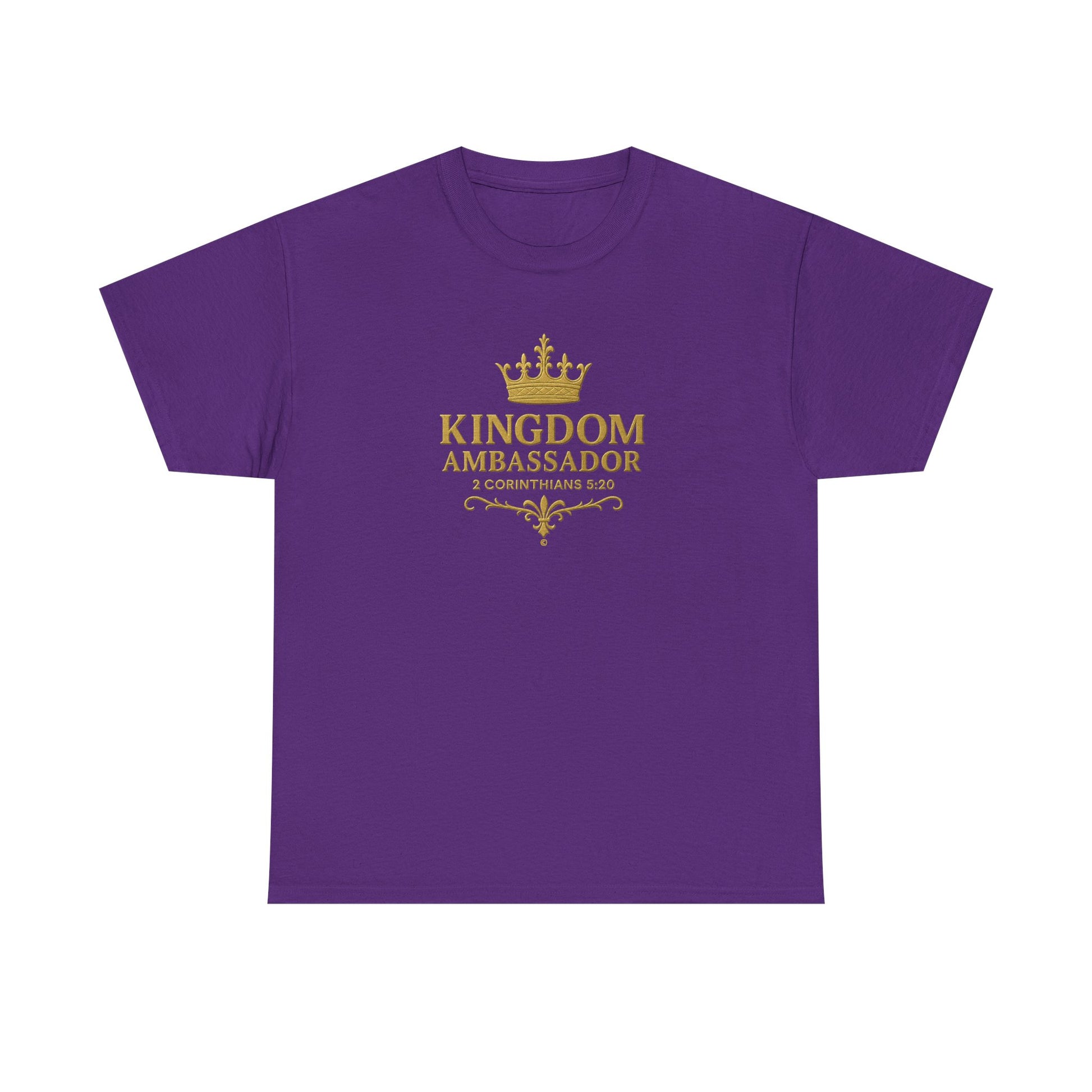 Kingdom Ambassador (Gold Lettering) Unisex Heavy Cotton Tee - Cross Apparel USA