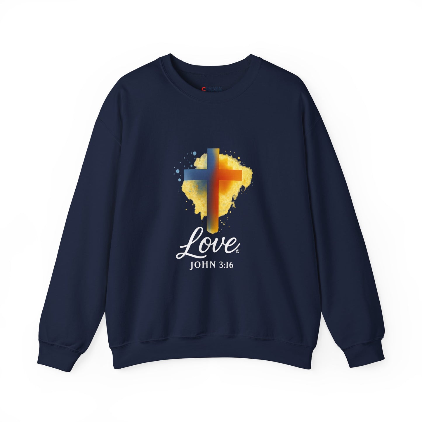 Love (White Lettering) Unisex Crewneck Sweatshirt, Inspirational Apparel, Casual Wear, Gift for Believers, Church Outing Attire, Daily Comfort Wear