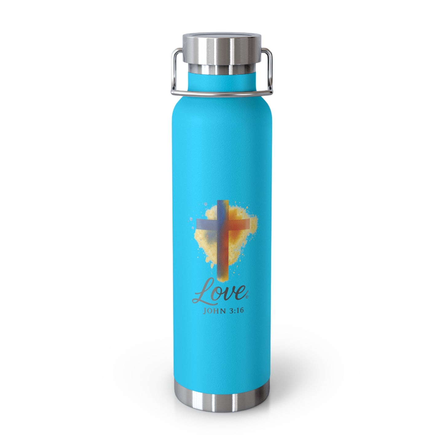 Love (Full Color) Insulated Water Bottle, Motivational Gift, Faith-Based Drinkware, Inspirational Travel Mug, Biblical Verse Bottle