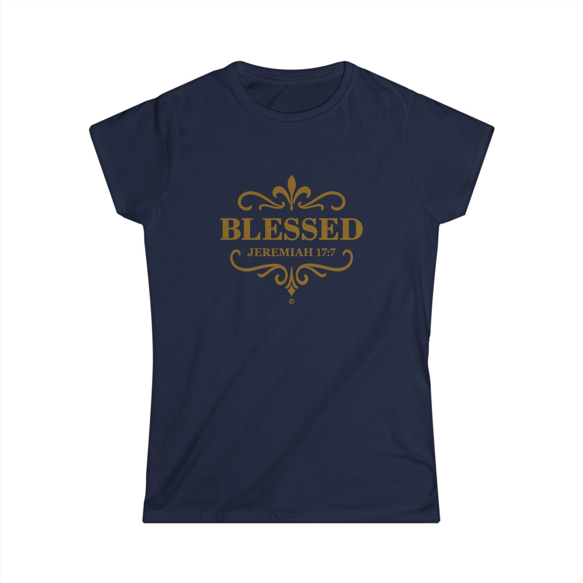 Blessed (Gold Lettering) Women's Softstyle Tee - Cross Apparel USA