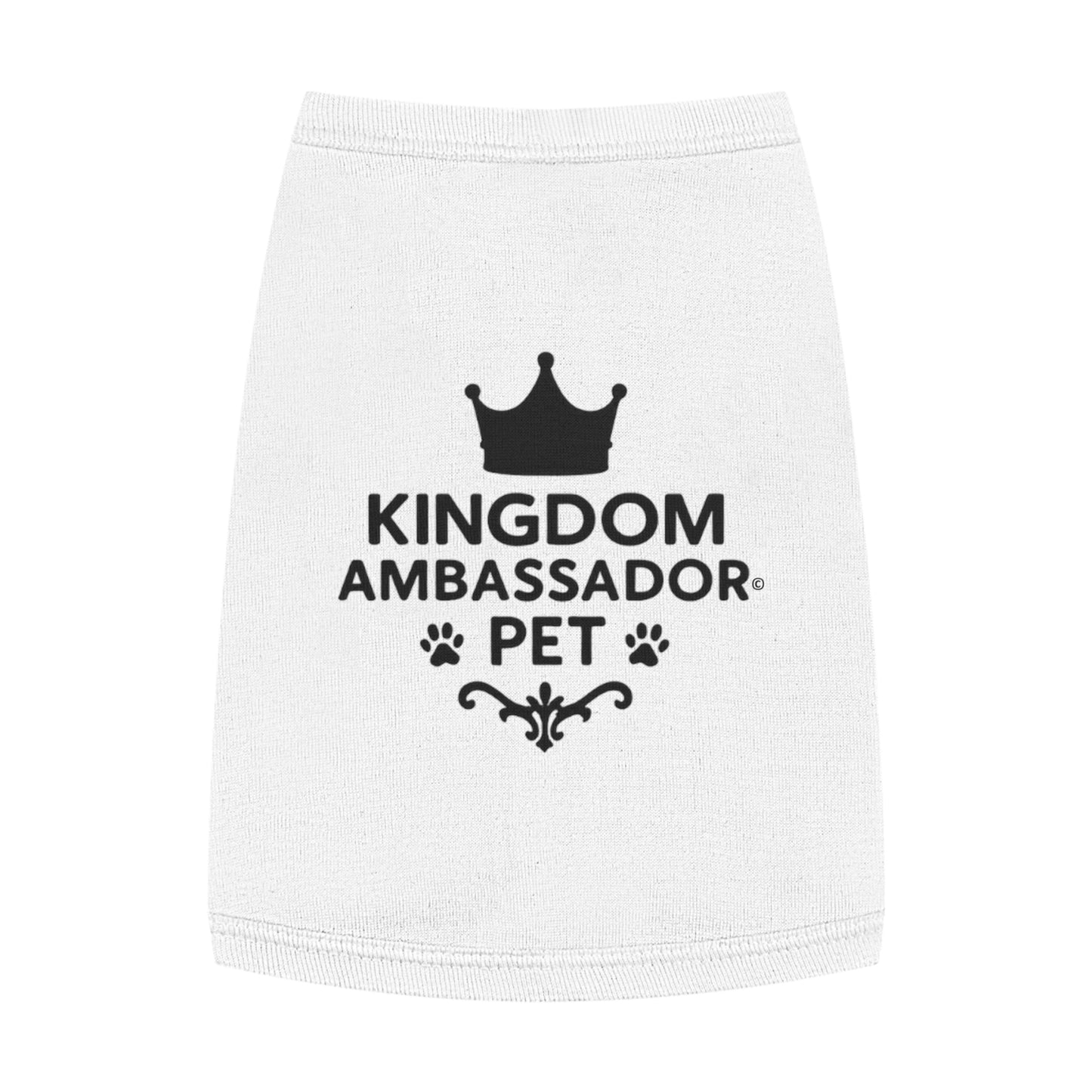 Kingdom Ambassador Pet (Black Lettering) Tank Top, Dog Shirt, Pet Apparel, Cute Pet Gift, Pet Clothes for Any Occasion, Dog Lover Gift - Cross Apparel USA