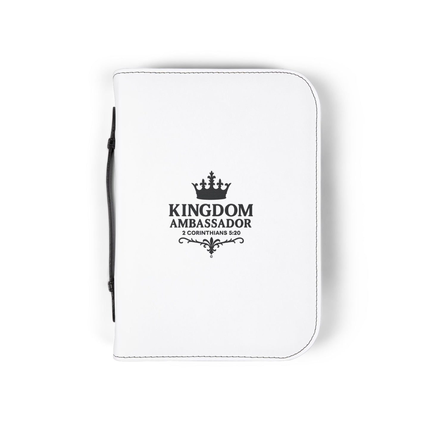 Kingdom Ambassador (Black Lettering) Inspirational Bible Cover, Gift for Believers, Faith-Based Book Cover - Cross Apparel USA
